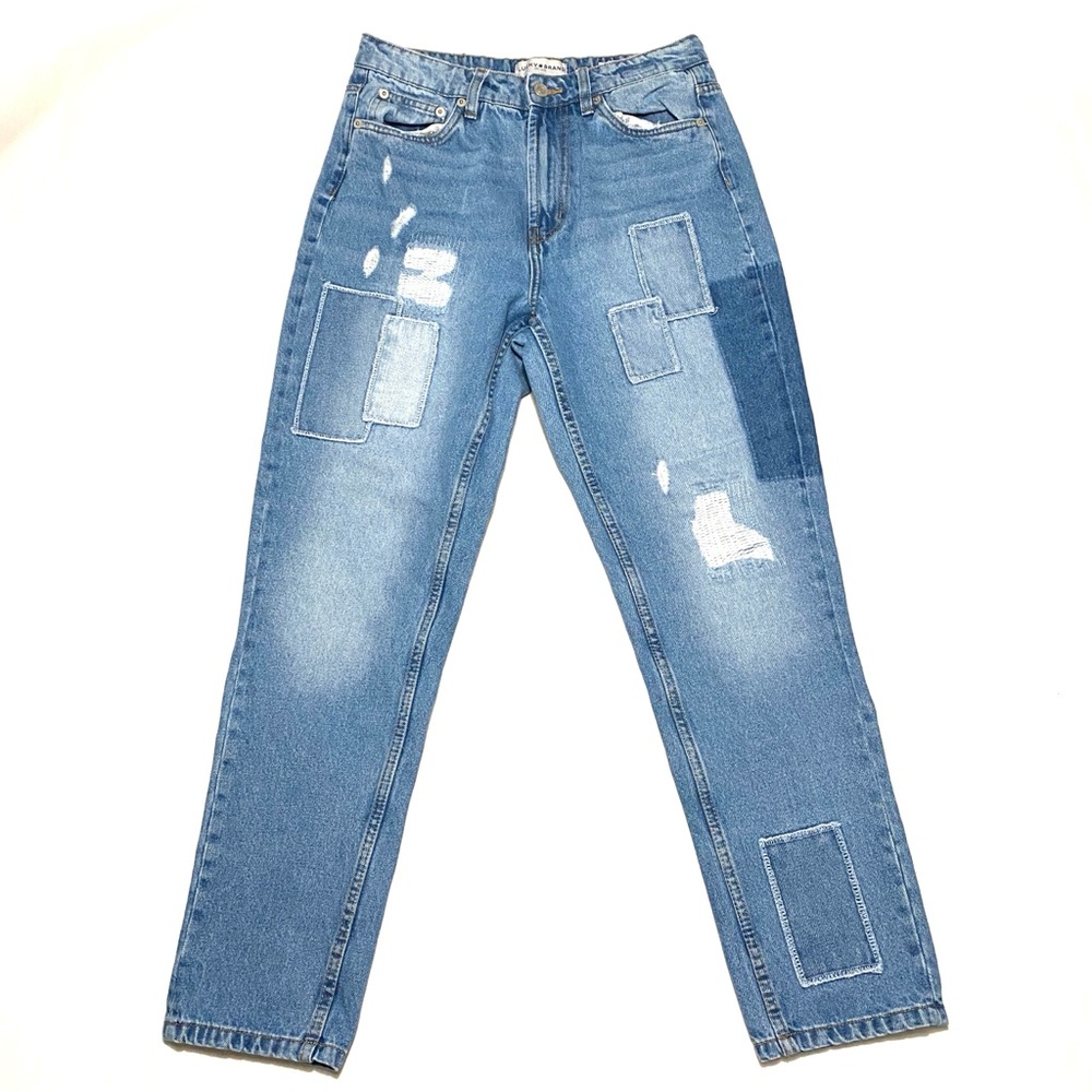 Lucky Brand High Rise Mom Patchwork Jeans Women’s Size 4/27" Blue Boho Festival - Picture 4 of 15